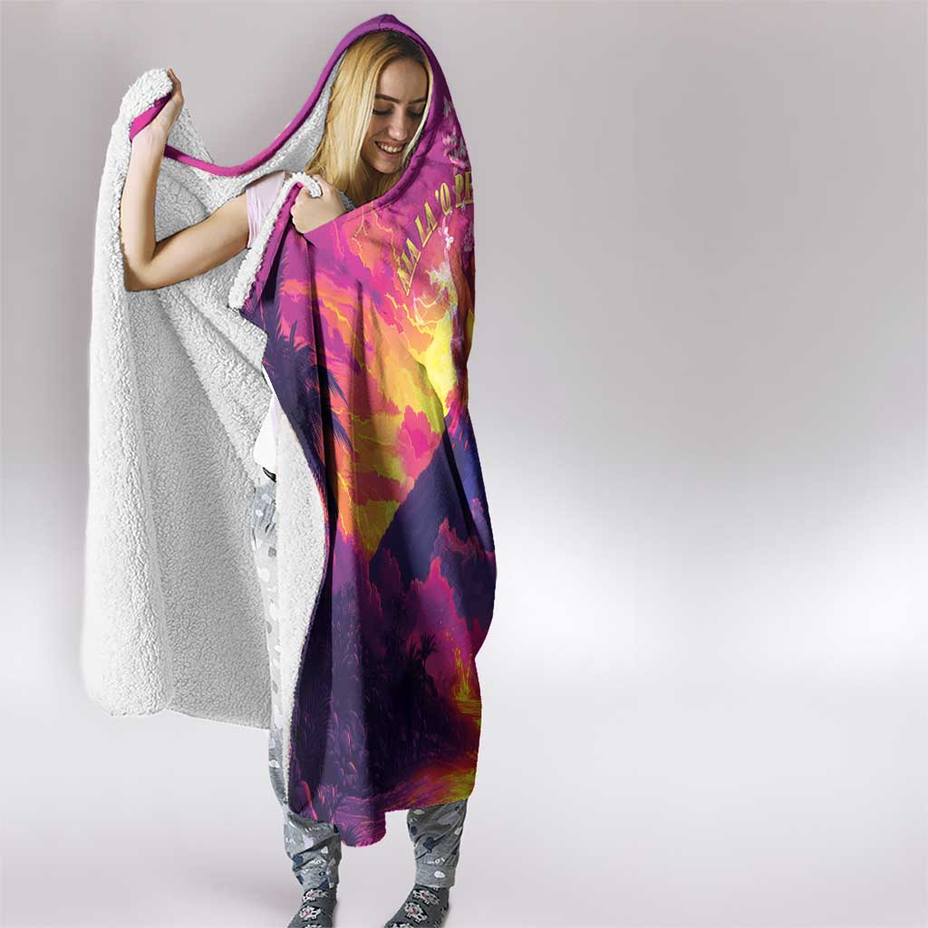 Hawaii Kilauea Volcano Hooded Blanket There Is Pele Goddess Of The Volcano - Polynesian Pride