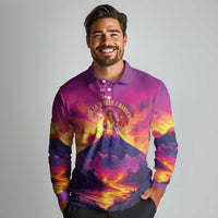 Hawaii Kilauea Volcano Long Sleeve Polo Shirt There Is Pele Goddess Of The Volcano - Polynesian Pride