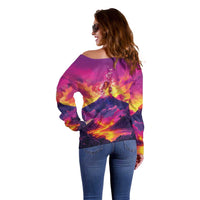 Hawaii Kilauea Volcano Off Shoulder Sweater There Is Pele Goddess Of The Volcano - Polynesian Pride