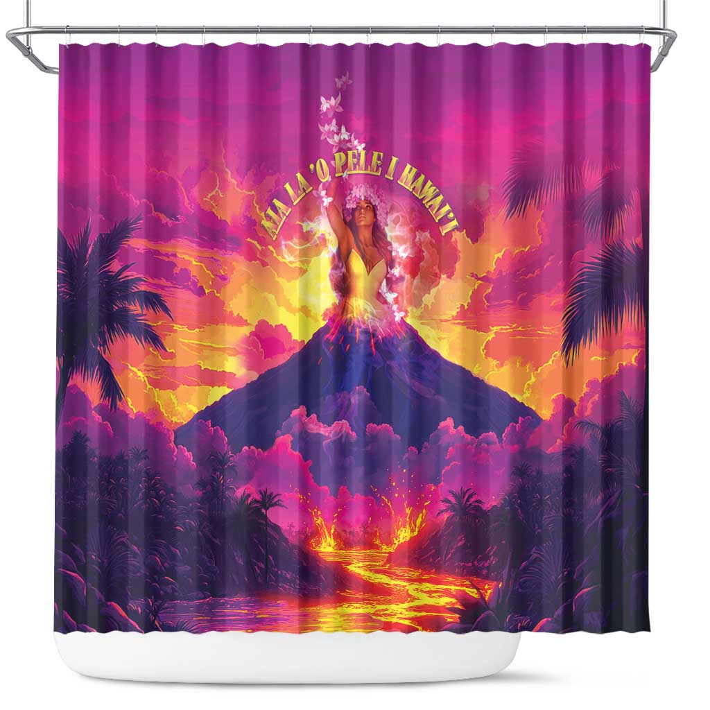Hawaii Kilauea Volcano Shower Curtain There Is Pele Goddess Of The Volcano - Polynesian Pride