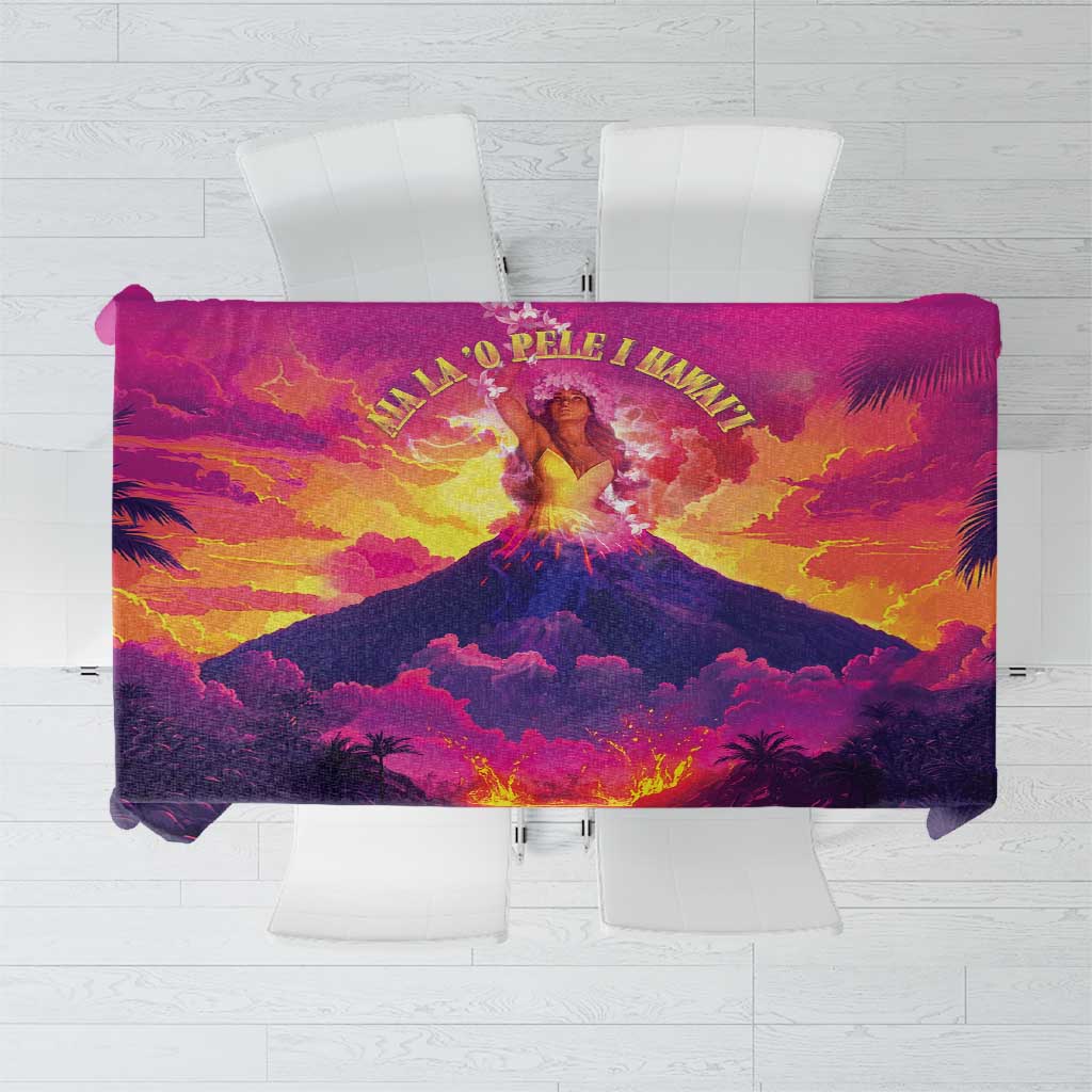 Hawaii Kilauea Volcano Tablecloth There Is Pele Goddess Of The Volcano LT05 Purple - Polynesian Pride