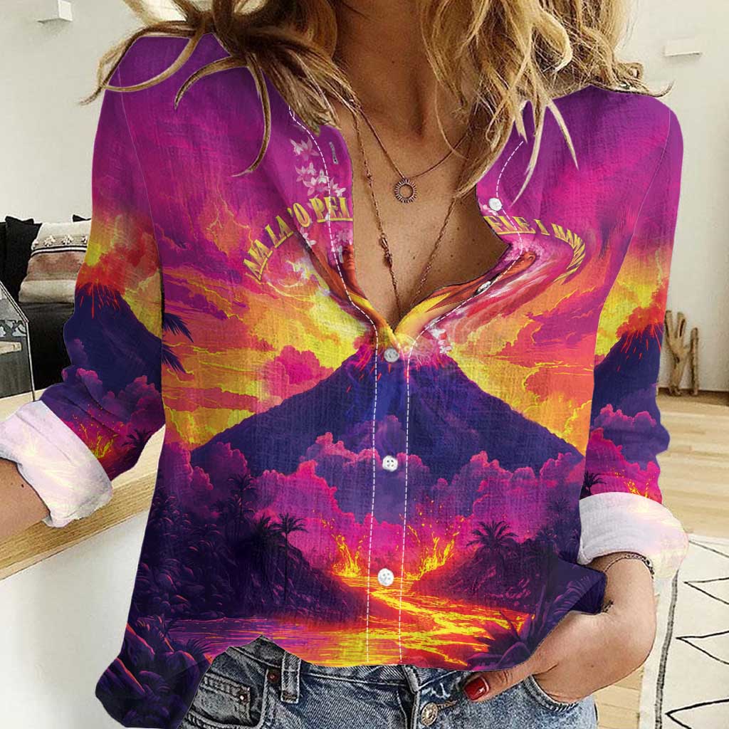 Hawaii Kilauea Volcano Women Casual Shirt There Is Pele Goddess Of The Volcano - Polynesian Pride