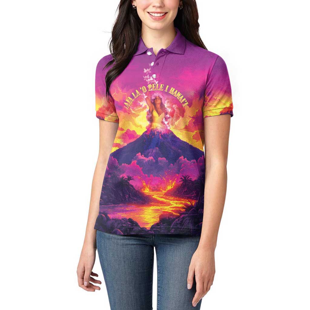 Hawaii Kilauea Volcano Women Polo Shirt There Is Pele Goddess Of The Volcano - Polynesian Pride