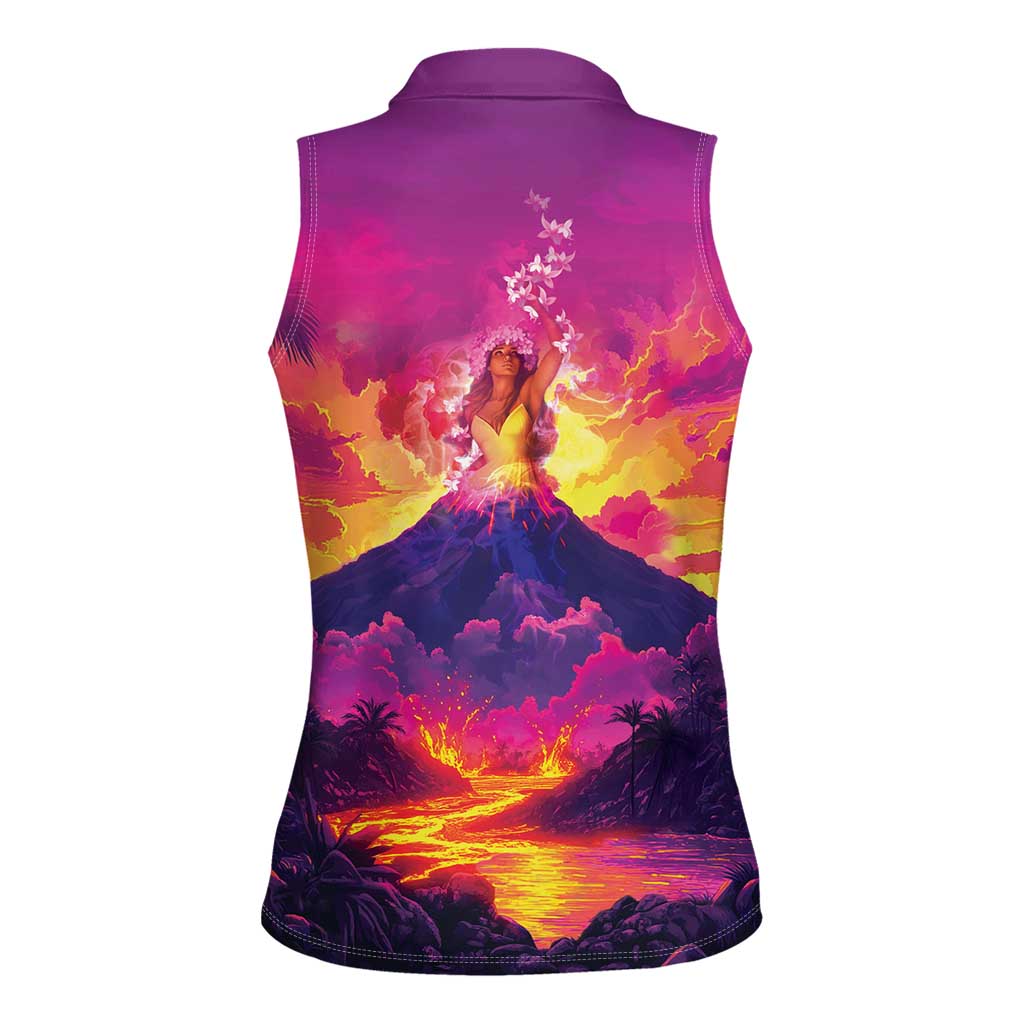 Hawaii Kilauea Volcano Women Sleeveless Polo Shirt There Is Pele Goddess Of The Volcano - Polynesian Pride