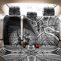 Hibiscus With Black Austronesian Tattoo Pattern Back Car Seat Cover - Polynesian Pride