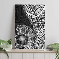 Hibiscus With Black Austronesian Tattoo Pattern Canvas Wall Art LT05 - Polynesian Pride