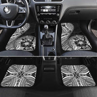 Hibiscus With Black Austronesian Tattoo Pattern Car Mats LT05 Set 4pcs Black - Polynesian Pride