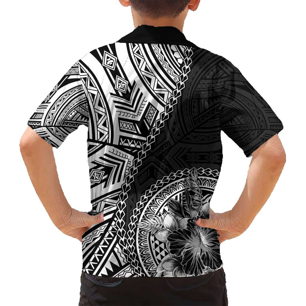 Hibiscus With Black Austronesian Tattoo Pattern Family Matching Puletasi and Hawaiian Shirt - Polynesian Pride