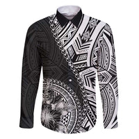 Hibiscus With Black Austronesian Tattoo Pattern Family Matching Puletasi and Hawaiian Shirt - Polynesian Pride