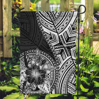 Hibiscus With Black Austronesian Tattoo Pattern Garden Flag - Polynesian Pride