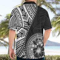 Hibiscus With Black Austronesian Tattoo Pattern Hawaiian Shirt - Polynesian Pride