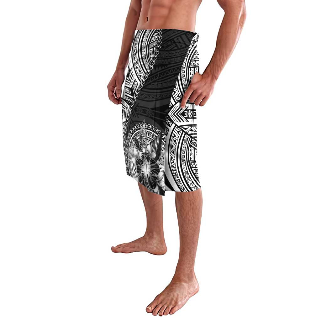 Hibiscus With Black Austronesian Tattoo Pattern Lavalava - Polynesian Pride