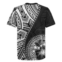 Hibiscus With Black Austronesian Tattoo Pattern Rugby Jersey LT05 - Polynesian Pride