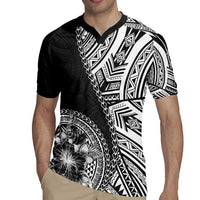 Hibiscus With Black Austronesian Tattoo Pattern Rugby Jersey LT05 - Polynesian Pride