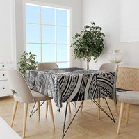 Hibiscus With Black Austronesian Tattoo Pattern Tablecloth LT05 - Polynesian Pride