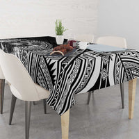 Hibiscus With Black Austronesian Tattoo Pattern Tablecloth LT05 - Polynesian Pride