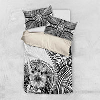Hibiscus With White Austronesian Tattoo Pattern Bedding Set - Polynesian Pride