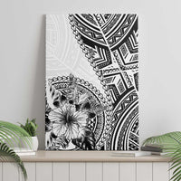 Hibiscus With White Austronesian Tattoo Pattern Canvas Wall Art LT05 - Polynesian Pride