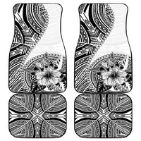 Hibiscus With White Austronesian Tattoo Pattern Car Mats LT05 - Polynesian Pride