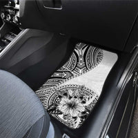 Hibiscus With White Austronesian Tattoo Pattern Car Mats LT05 - Polynesian Pride