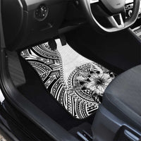 Hibiscus With White Austronesian Tattoo Pattern Car Mats LT05 - Polynesian Pride