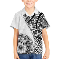 Hibiscus With White Austronesian Tattoo Pattern Hawaiian Shirt - Polynesian Pride
