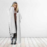 Hibiscus With White Austronesian Tattoo Pattern Hooded Blanket - Polynesian Pride