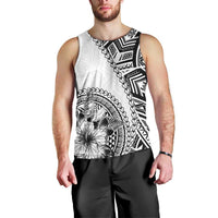 Hibiscus With White Austronesian Tattoo Pattern Men Tank Top LT05 - Polynesian Pride