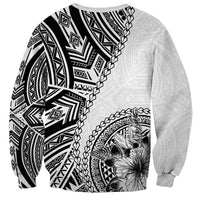 Hibiscus With White Austronesian Tattoo Pattern Sweatshirt LT05 - Polynesian Pride