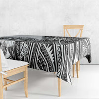 Hibiscus With White Austronesian Tattoo Pattern Tablecloth LT05 - Polynesian Pride