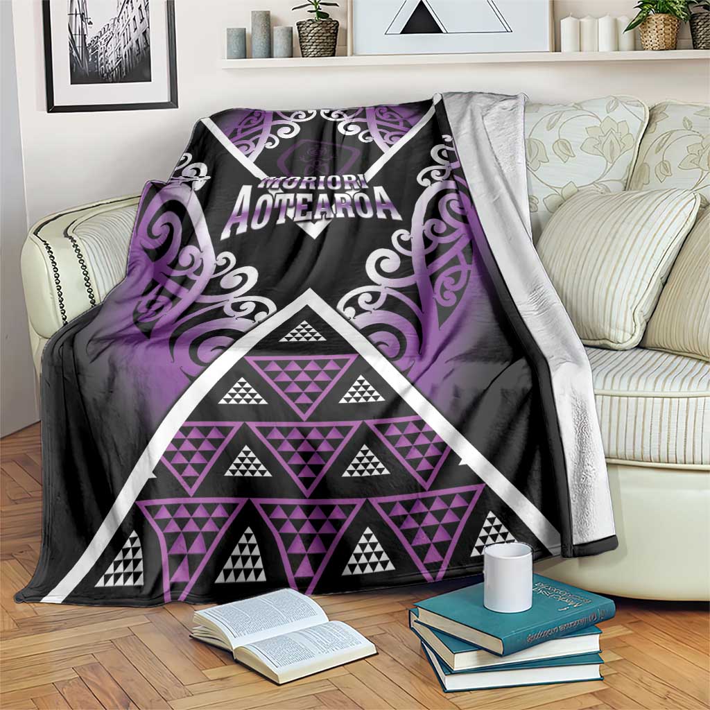Aotearoa Moriori Blanket Maori Pattern New Zealand LT05 Purple - Polynesian Pride