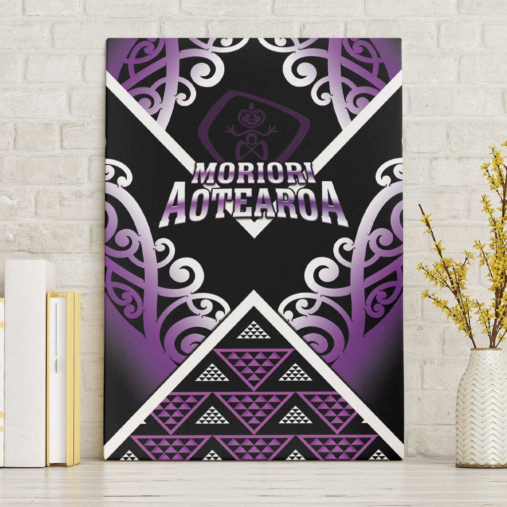 Aotearoa Moriori Canvas Wall Art Maori Pattern New Zealand LT05 Without Frame Purple - Polynesian Pride