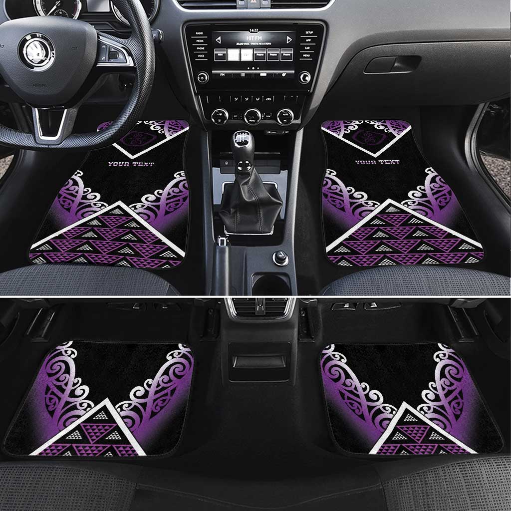 Aotearoa Moriori Car Mats Maori Pattern New Zealand LT05 Set 4pcs Purple - Polynesian Pride