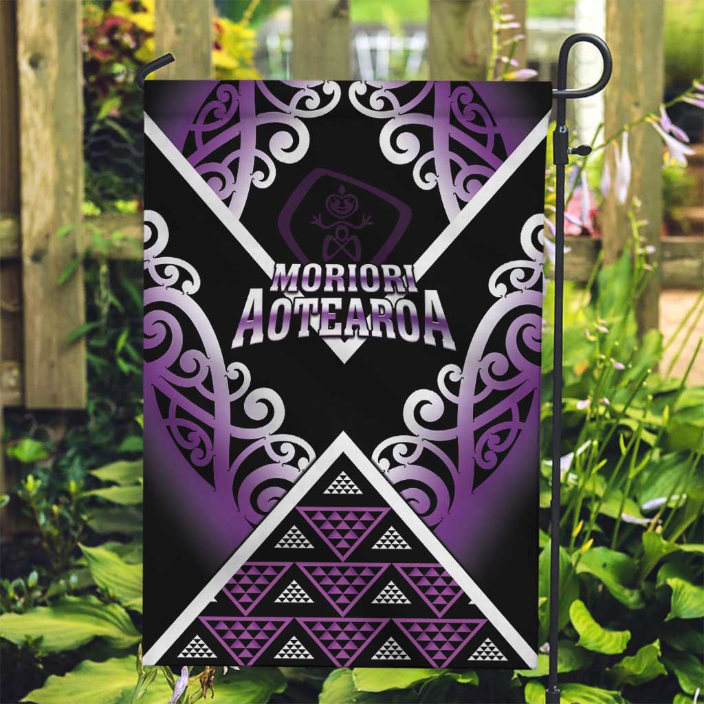 Aotearoa Moriori Garden Flag Maori Pattern New Zealand - Polynesian Pride