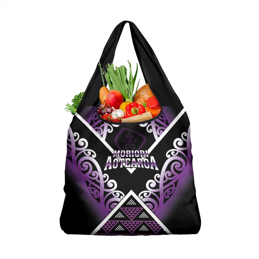 Aotearoa Moriori Grocery Bag Maori Pattern New Zealand LT05 1-pack One Size Purple - Polynesian Pride