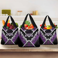 Aotearoa Moriori Grocery Bag Maori Pattern New Zealand LT05 3-pack One Size Purple - Polynesian Pride