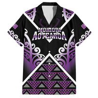 Personalised Aotearoa Moriori Hawaiian Shirt Maori Pattern New Zealand LT05 Purple - Polynesian Pride