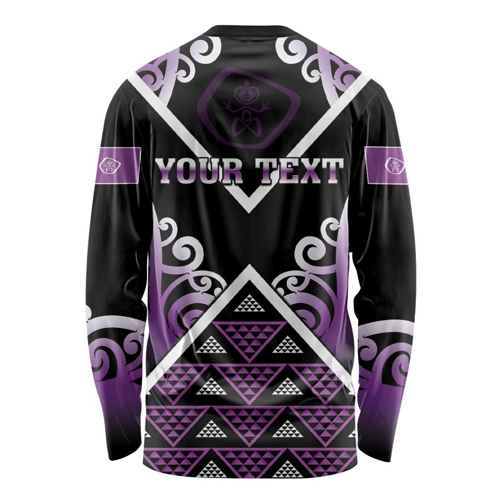 Personalised Aotearoa Moriori Long Sleeve Shirt Maori Pattern New Zealand LT05 - Polynesian Pride