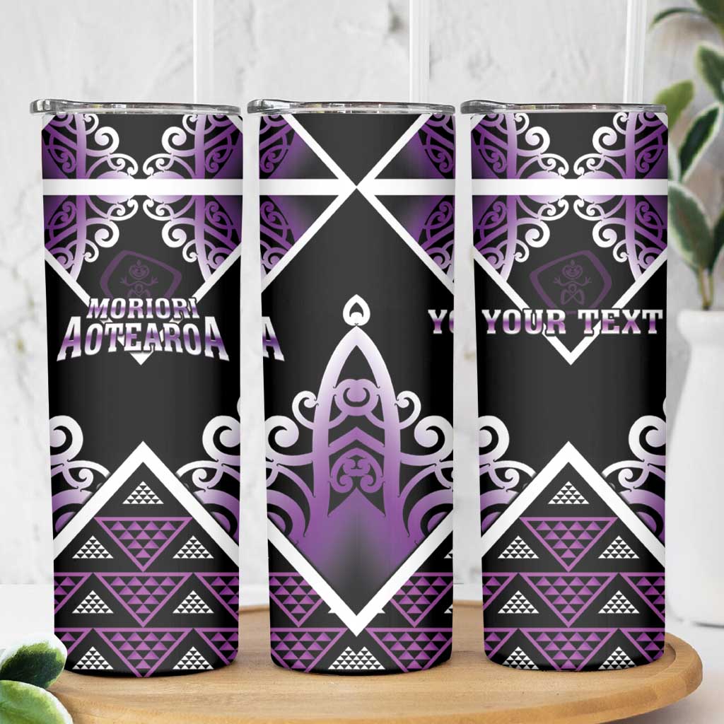 Personalised Aotearoa Moriori Skinny Tumbler Maori Pattern New Zealand - Polynesian Pride