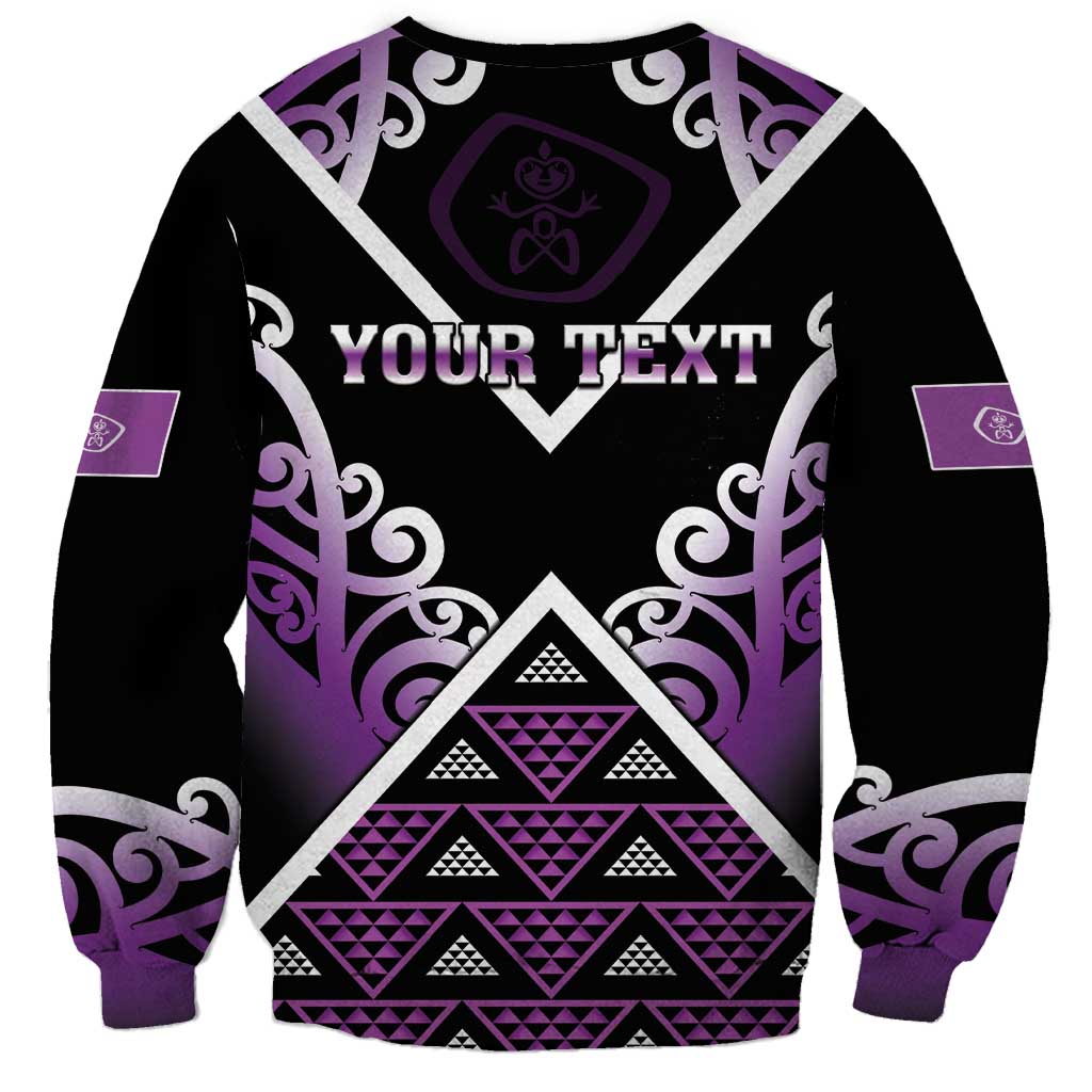 Personalised Aotearoa Moriori Sweatshirt Maori Pattern New Zealand LT05 - Polynesian Pride