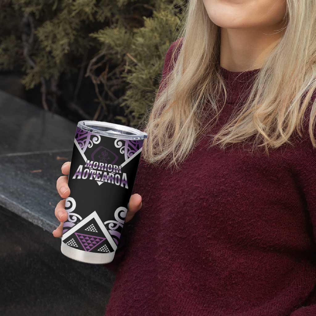Personalised Aotearoa Moriori Tumbler Cup Maori Pattern New Zealand - Polynesian Pride