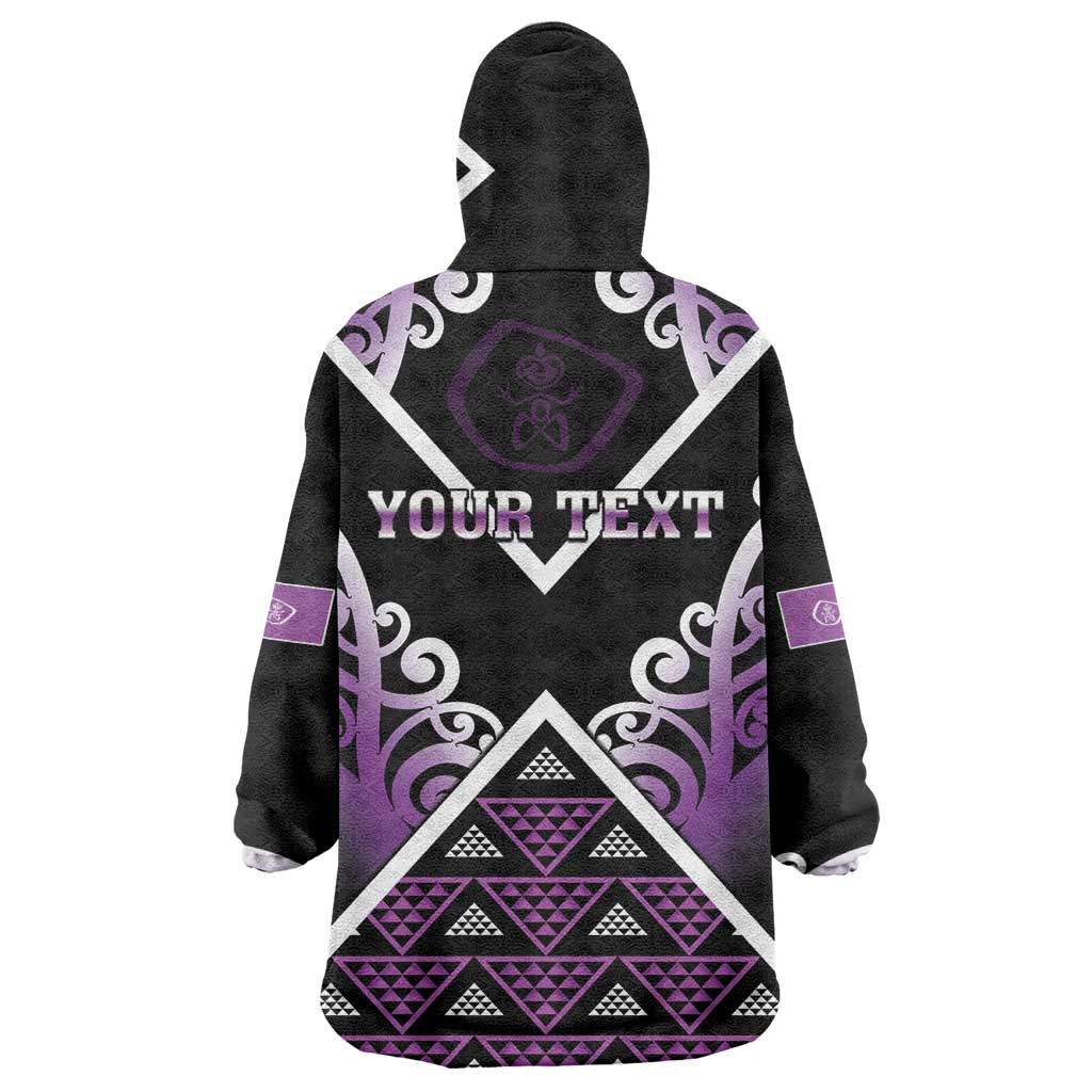 Personalised Aotearoa Moriori Wearable Blanket Hoodie Maori Pattern New Zealand LT05 - Polynesian Pride