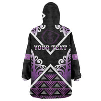 Personalised Aotearoa Moriori Wearable Blanket Hoodie Maori Pattern New Zealand LT05 - Polynesian Pride