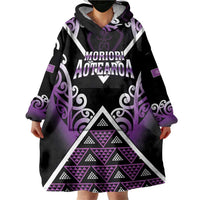 Personalised Aotearoa Moriori Wearable Blanket Hoodie Maori Pattern New Zealand LT05 - Polynesian Pride