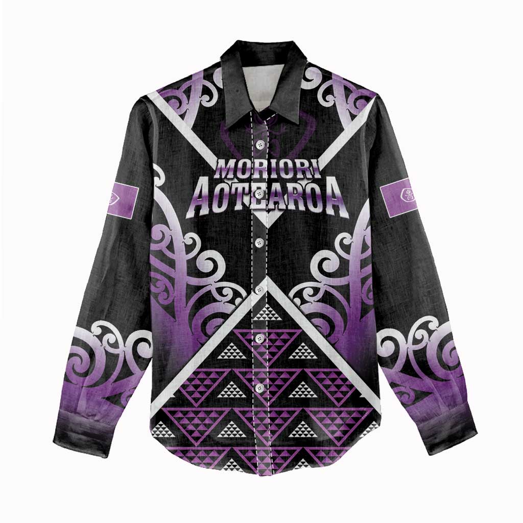 Personalised Aotearoa Moriori Women Casual Shirt Maori Pattern New Zealand - Polynesian Pride