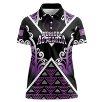 Personalised Aotearoa Moriori Women Polo Shirt Maori Pattern New Zealand - Polynesian Pride