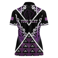 Personalised Aotearoa Moriori Women Polo Shirt Maori Pattern New Zealand - Polynesian Pride