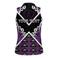 Personalised Aotearoa Moriori Women Sleeveless Polo Shirt Maori Pattern New Zealand - Polynesian Pride