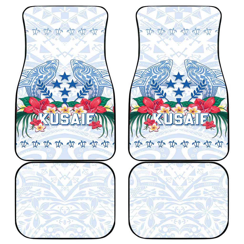 Happy Kosrae Liberation Day Car Mats Polynesian Shark Turtle Motif