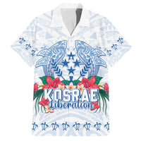 Happy Kosrae Liberation Day Family Matching Summer Maxi Dress and Hawaiian Shirt Polynesian Shark Turtle Motif